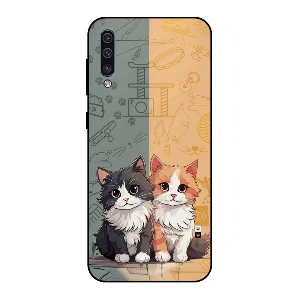 Cute Lovely Cats Metal Back Case for Galaxy A50