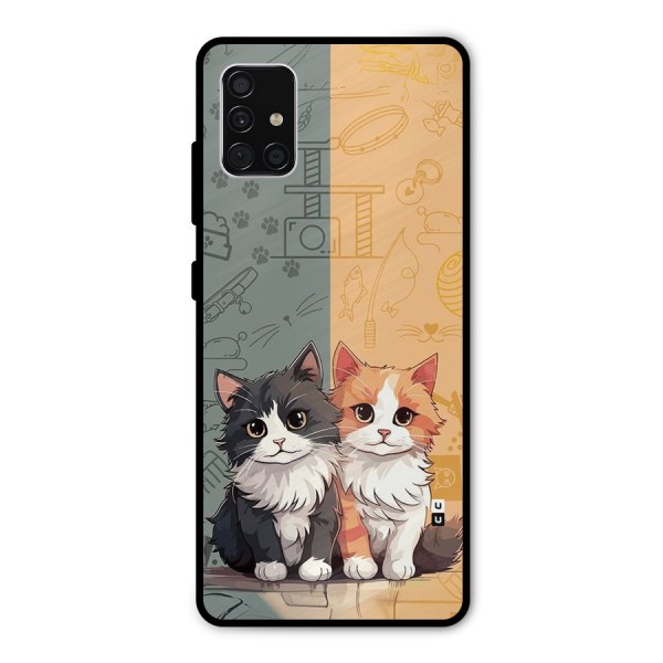 Cute Lovely Cats Metal Back Case for Galaxy A51