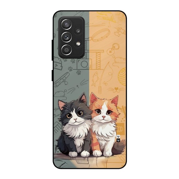 Cute Lovely Cats Metal Back Case for Galaxy A52s 5G