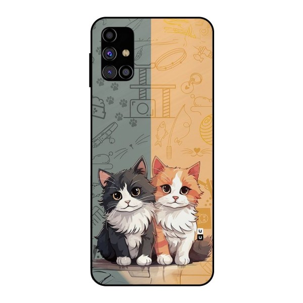 Cute Lovely Cats Metal Back Case for Galaxy M31s
