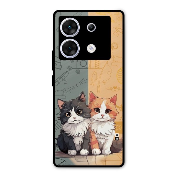Cute Lovely Cats Metal Back Case for Infinix Zero 30 5G