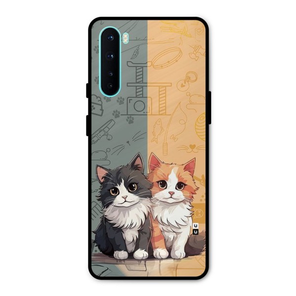 Cute Lovely Cats Metal Back Case for OnePlus Nord