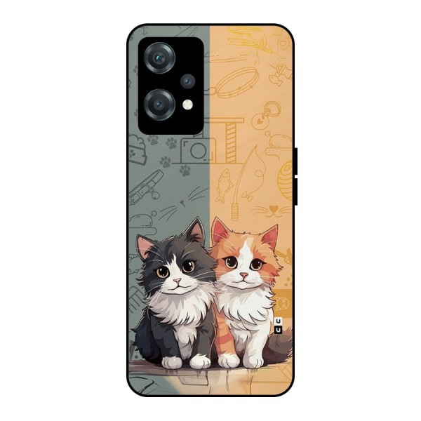 Cute Lovely Cats Metal Back Case for OnePlus Nord CE 2 Lite 5G