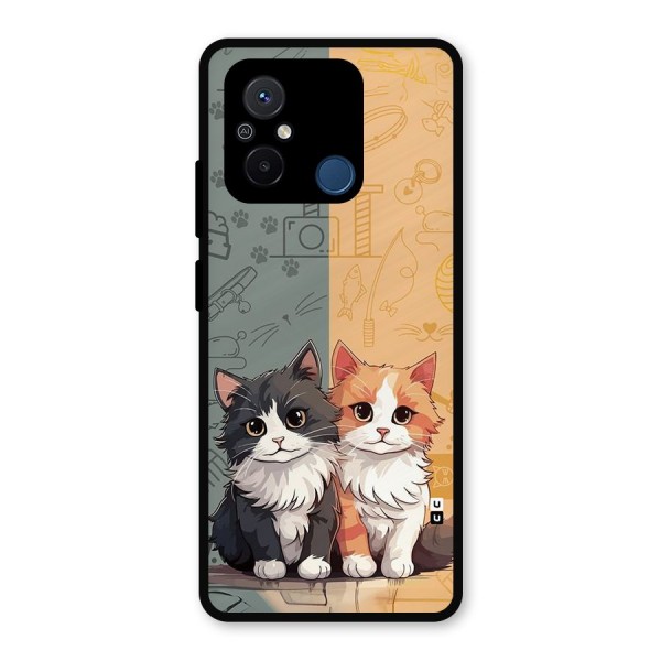 Cute Lovely Cats Metal Back Case for Poco C55