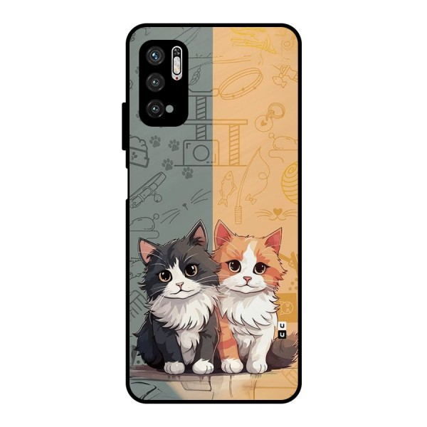 Cute Lovely Cats Metal Back Case for Poco M3 Pro 5G