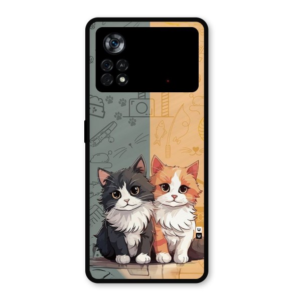 Cute Lovely Cats Metal Back Case for Poco X4 Pro 5G