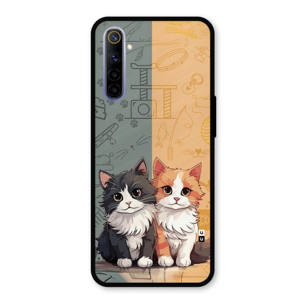 Cute Lovely Cats Metal Back Case for Realme 6i