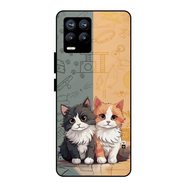 Cute Lovely Cats Metal Back Case for Realme 8