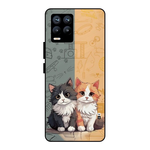 Cute Lovely Cats Metal Back Case for Realme 8 Pro