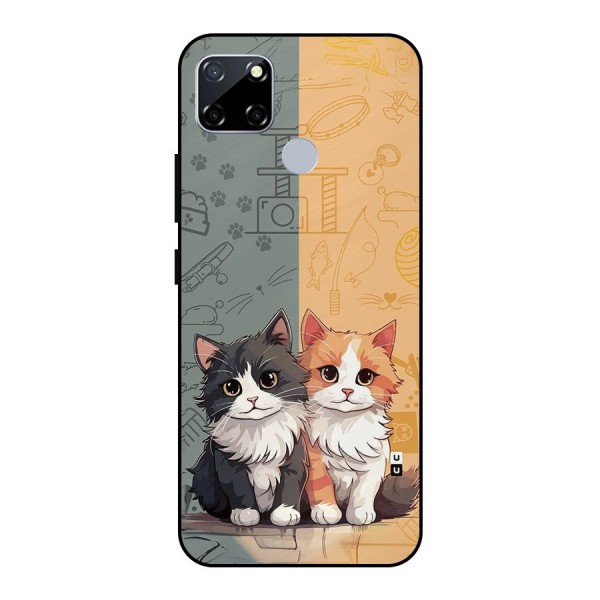 Cute Lovely Cats Metal Back Case for Realme Narzo 30A