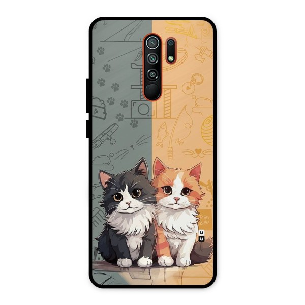 Cute Lovely Cats Metal Back Case for Redmi 9 Prime