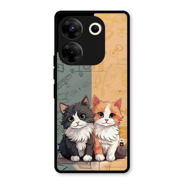 Cute Lovely Cats Metal Back Case for Tecno Camon 20