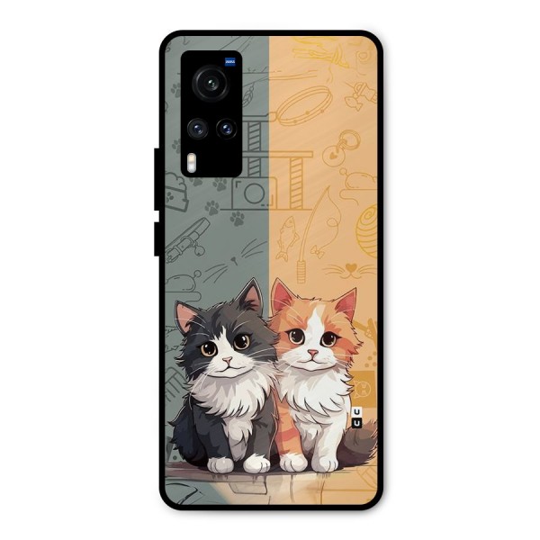 Cute Lovely Cats Metal Back Case for Vivo X60