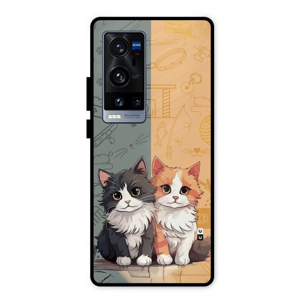 Cute Lovely Cats Metal Back Case for Vivo X60 Pro Plus