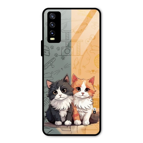 Cute Lovely Cats Metal Back Case for Vivo Y20t