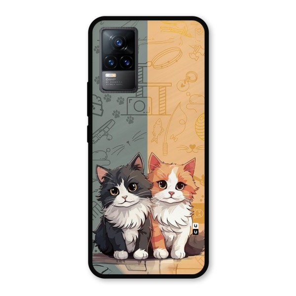 Cute Lovely Cats Metal Back Case for Vivo Y73