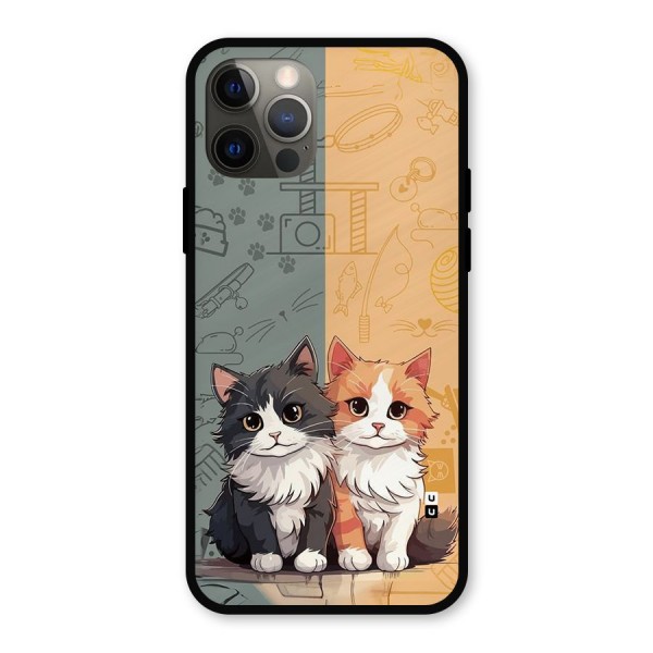 Cute Lovely Cats Metal Back Case for iPhone 12 Pro