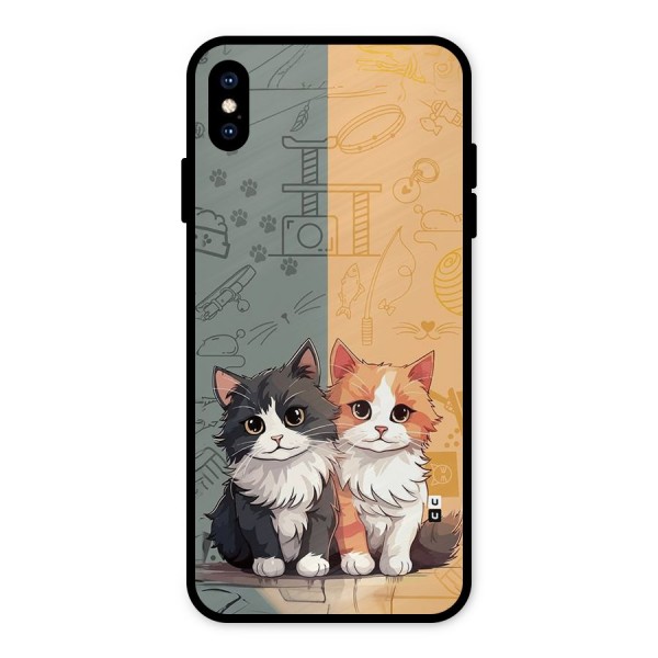 Cute Lovely Cats Metal Back Case for iPhone XS Max
