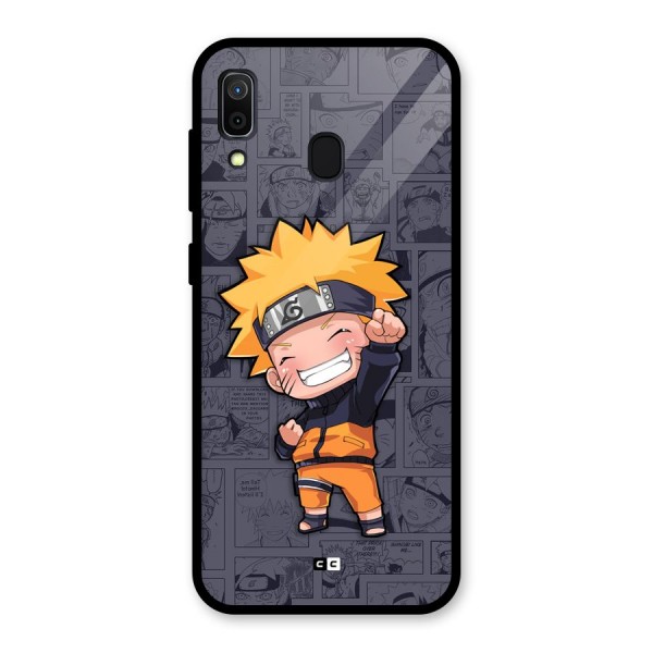 Cute Naruto Uzumaki Glass Back Case for Galaxy A30