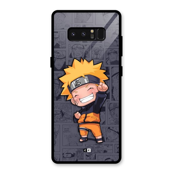 Cute Naruto Uzumaki Glass Back Case for Galaxy Note 8
