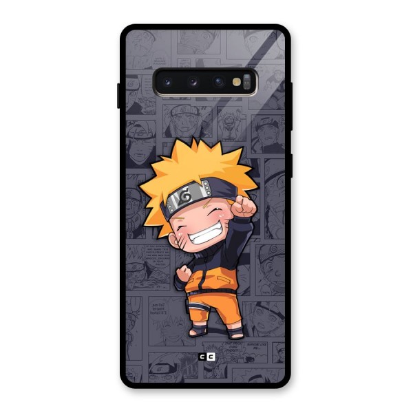 Cute Naruto Uzumaki Glass Back Case for Galaxy S10 Plus