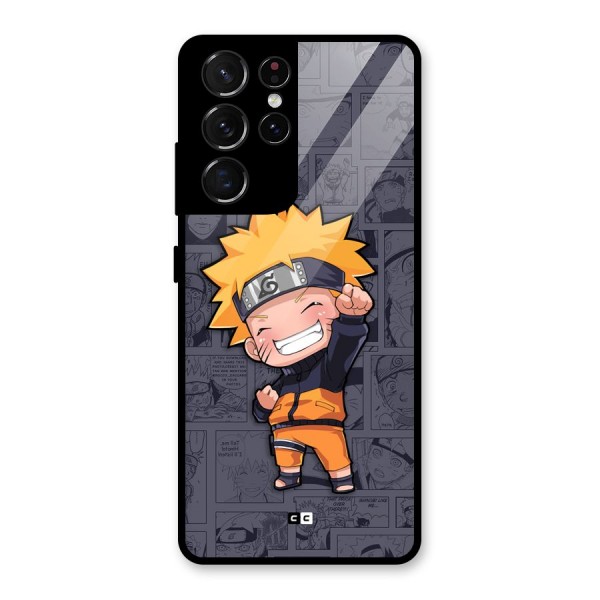 Cute Naruto Uzumaki Glass Back Case for Galaxy S21 Ultra 5G