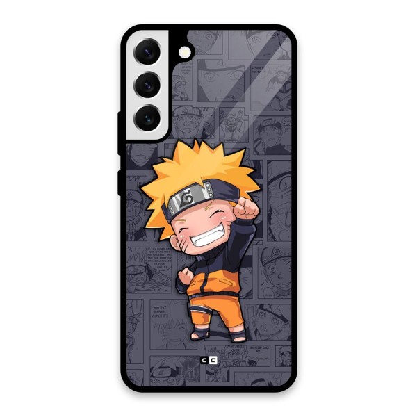 Cute Naruto Uzumaki Glass Back Case for Galaxy S22 Plus 5G