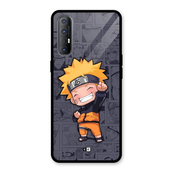 Cute Naruto Uzumaki Glass Back Case for Oppo Reno3 Pro