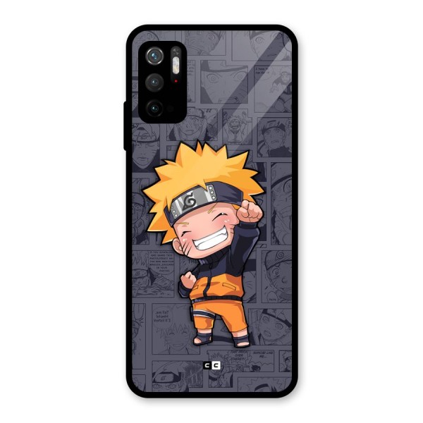 Cute Naruto Uzumaki Glass Back Case for Poco M3 Pro 5G