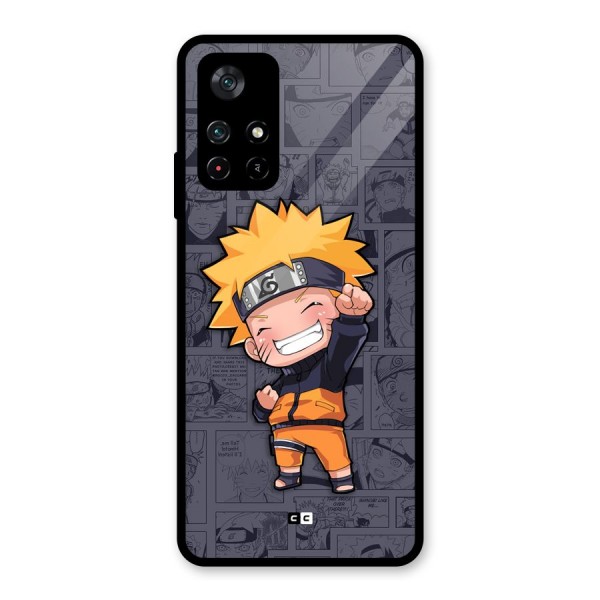 Cute Naruto Uzumaki Glass Back Case for Poco M4 Pro 5G