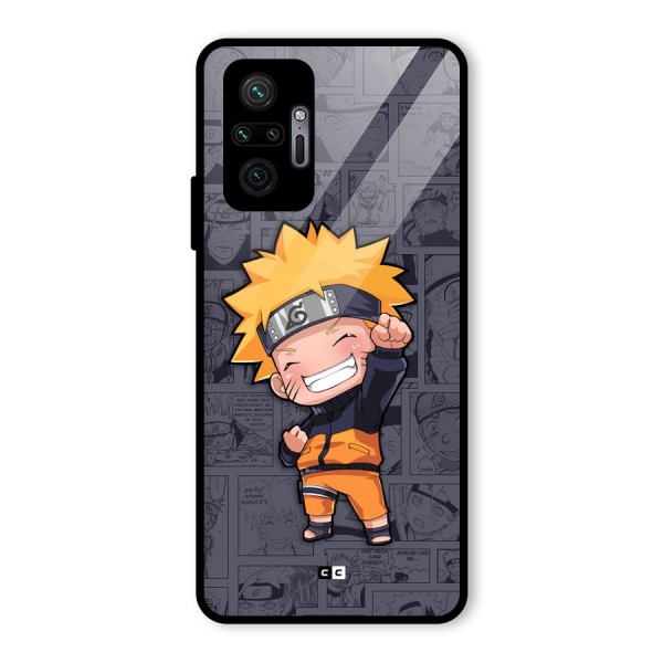 Cute Naruto Uzumaki Glass Back Case for Redmi Note 10 Pro Max