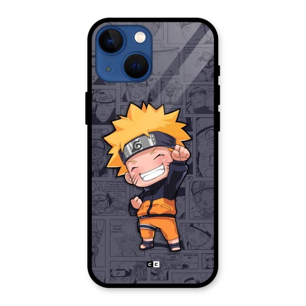 Cute Naruto Uzumaki Glass Back Case for iPhone 13 Mini
