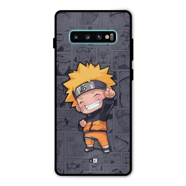 Cute Naruto Uzumaki Metal Back Case for Galaxy S10 Plus