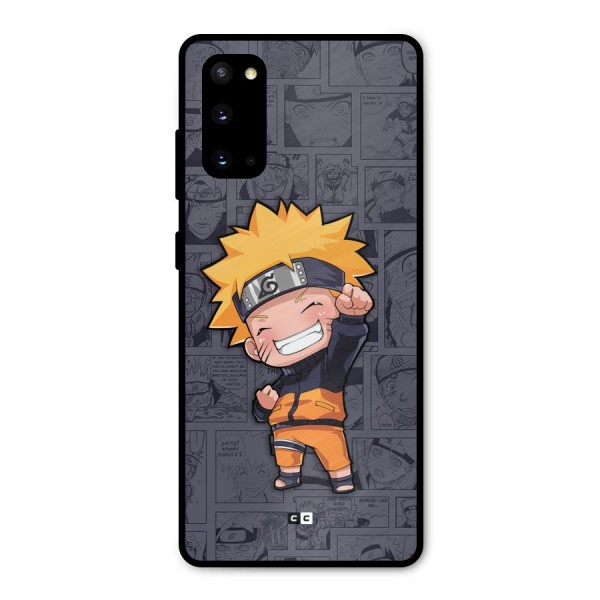 Cute Naruto Uzumaki Metal Back Case for Galaxy S20