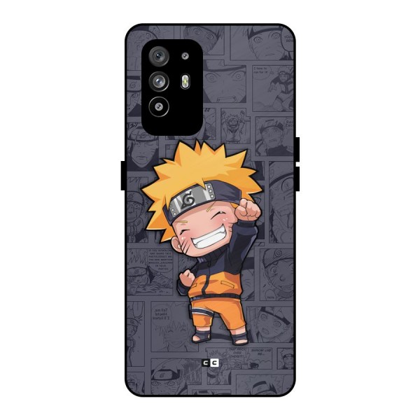Cute Naruto Uzumaki Metal Back Case for Oppo F19 Pro Plus 5G