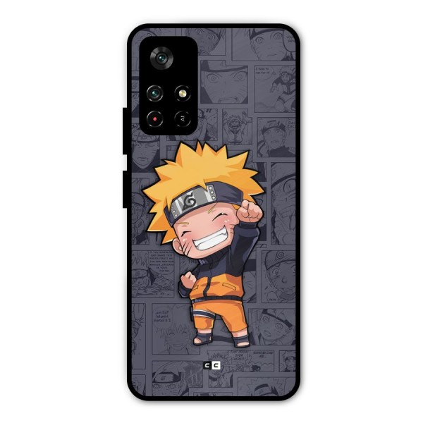 Cute Naruto Uzumaki Metal Back Case for Poco M4 Pro 5G