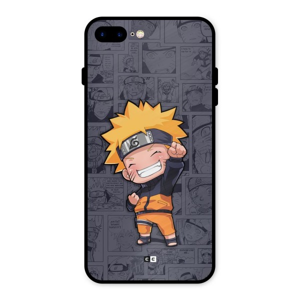 Cute Naruto Uzumaki Metal Back Case for iPhone 8 Plus