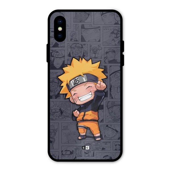 Cute Naruto Uzumaki Metal Back Case for iPhone X