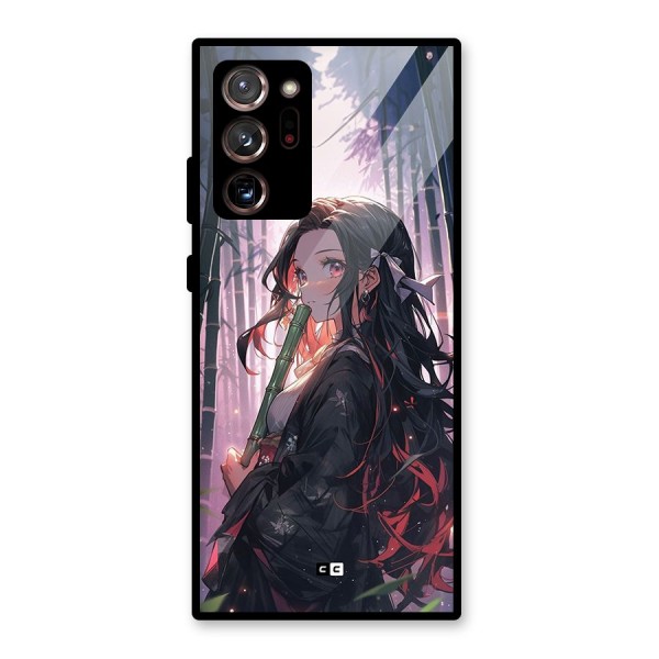 Cute Nezuko Glass Back Case for Galaxy Note 20 Ultra 5G