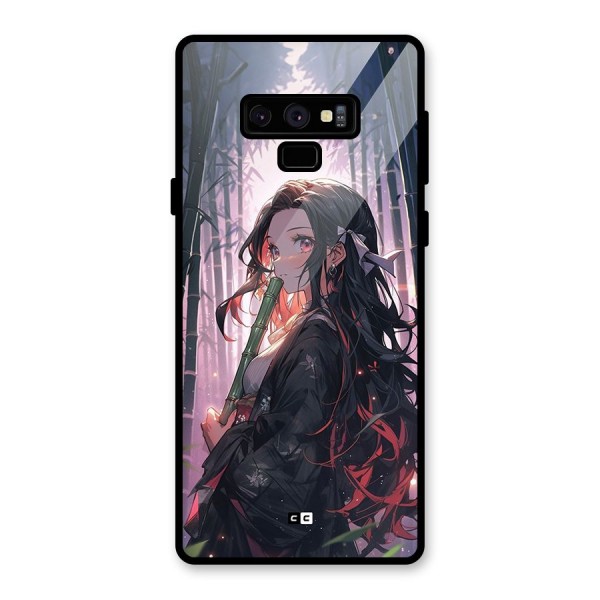 Cute Nezuko Glass Back Case for Galaxy Note 9