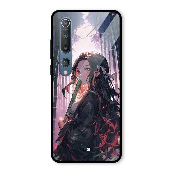 Cute Nezuko Glass Back Case for Mi 10