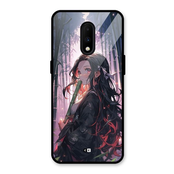 Cute Nezuko Glass Back Case for OnePlus 7