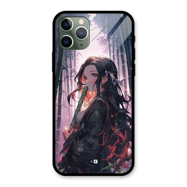 Cute Nezuko Glass Back Case for iPhone 11 Pro