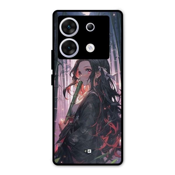 Cute Nezuko Metal Back Case for Infinix Zero 30 5G