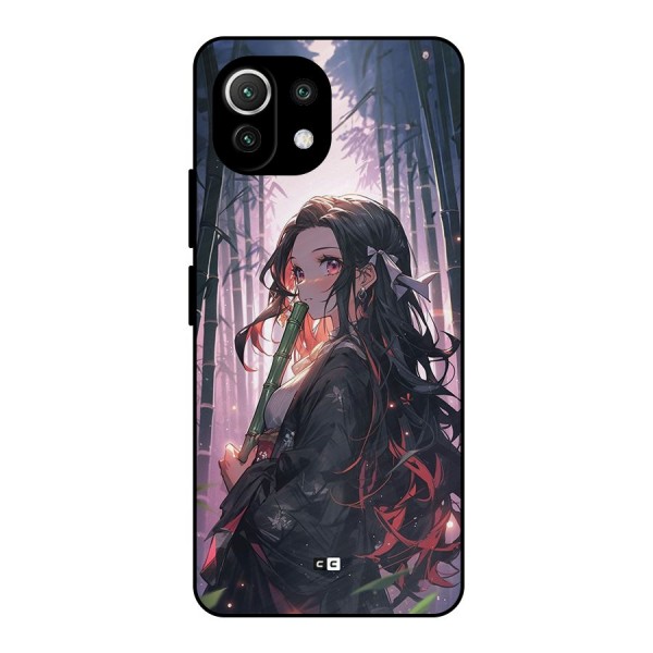 Cute Nezuko Metal Back Case for Mi 11 Lite