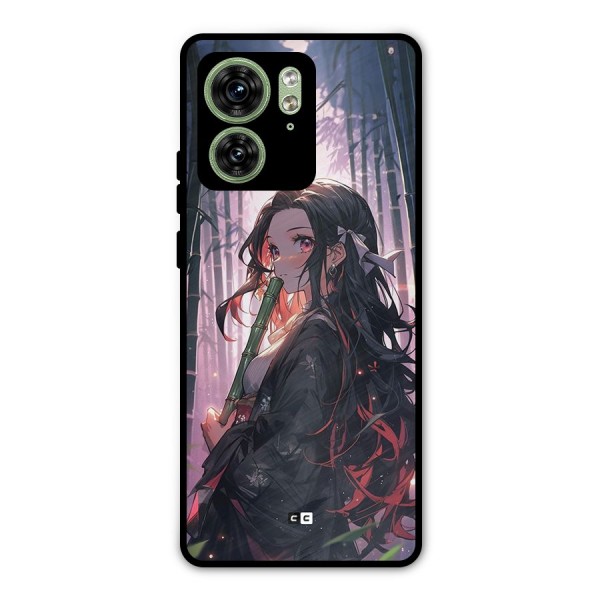 Cute Nezuko Metal Back Case for Motorola Edge 40 5G