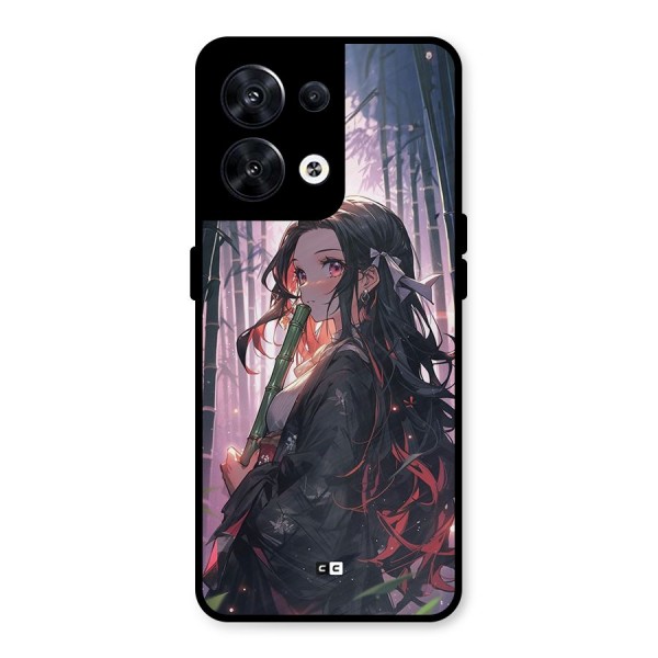 Cute Nezuko Metal Back Case for Oppo Reno8 5G
