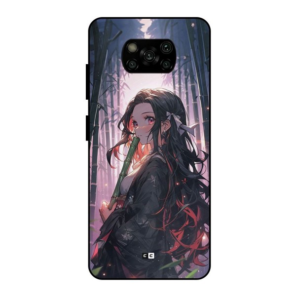 Cute Nezuko Metal Back Case for Poco X3