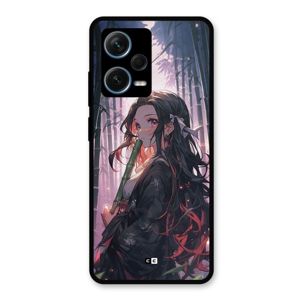 Cute Nezuko Metal Back Case for Redmi Note 12 Pro Plus 5G