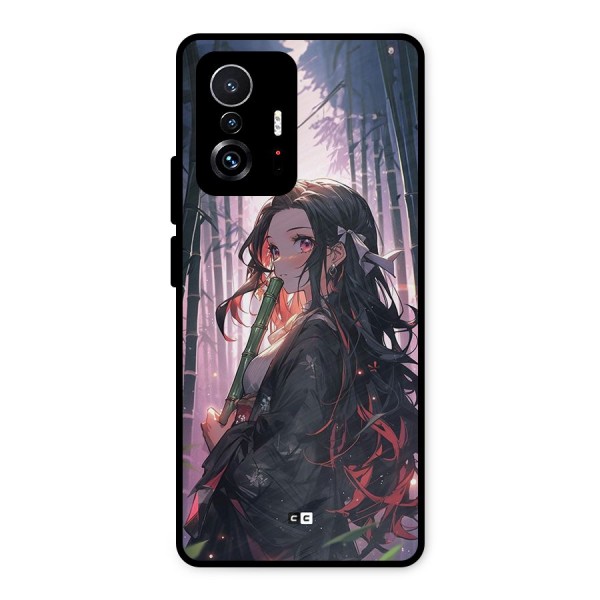 Cute Nezuko Metal Back Case for Xiaomi 11T Pro